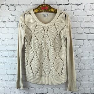 Crew Neck Sweater in Sand Beige Tan Neutral Size M COASTAL
